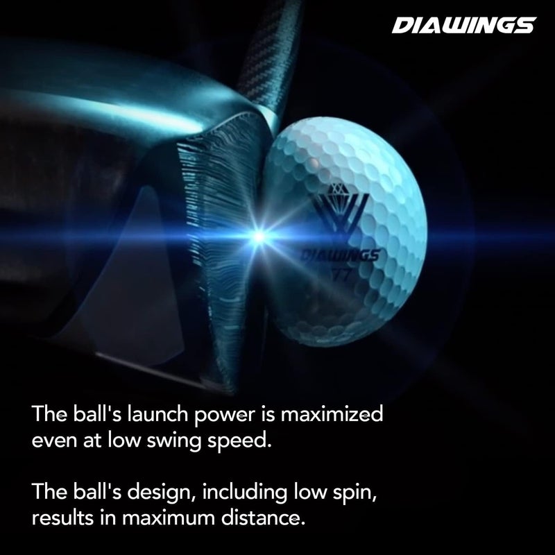 DIAWINGS W Diawings Max Distance Golf Balls – Easy Control & Straight Flight | Increased Distance for Slower Swing Speeds | USGA & R&A Conforming | 6 Balls - Image 4